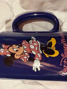 Disney Minnie Mouse Blue Ceramic Coffee Mug with Pink Polka Dot Dress